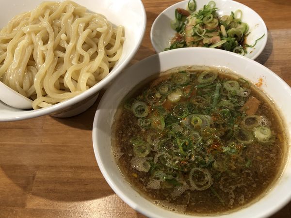 「つけそば＋豚ネギ＋ビール」@中華そば つけそば 伊蔵八 本店の写真