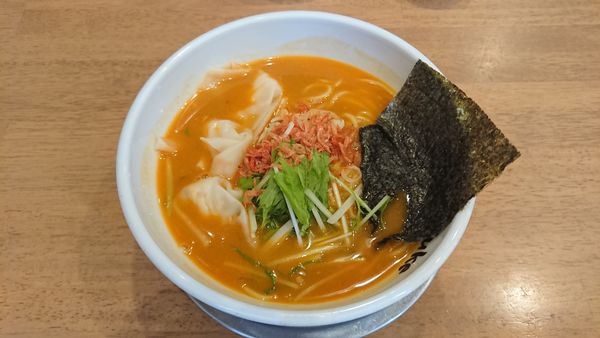 「【限定】海老そば 790円 + から揚げご飯セット 390円」@とりの助 坂戸にっさい店の写真