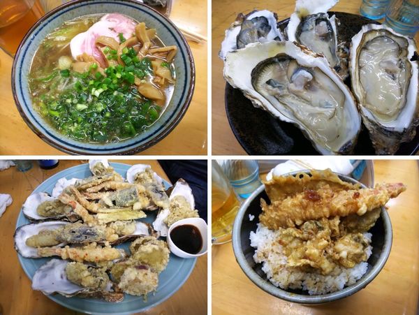 「【限定】活大殻牡蠣青三種干し牡蠣蕎麦S活牡蠣＆天婦羅」@MENYA 食い味の道有楽の写真