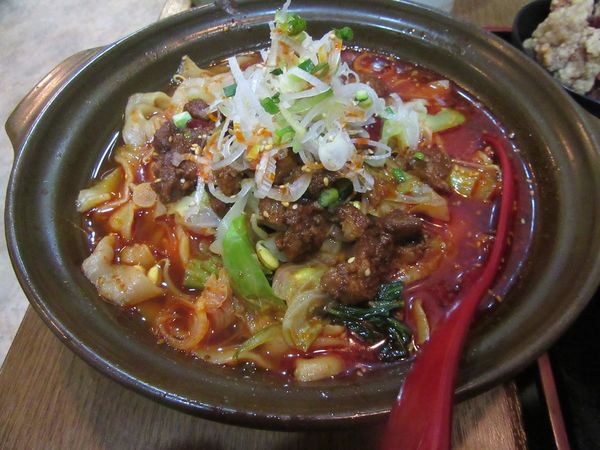 「四川風刀削麺(850円)+唐揚げ丼780円」@中国家庭料理 香福園の写真