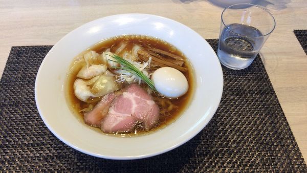 「味玉  地鶏としじみの中華蕎麦＋海老ワンタン」@宍道湖しじみ中華蕎麦 琥珀 東京本店の写真