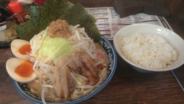 「野菜ラーメン680味玉海苔150ライス100」@麺屋 武士道 船橋店の写真