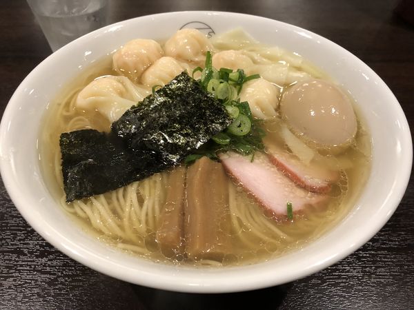 「白だしエビワンタン麺大盛 味玉」@八雲の写真