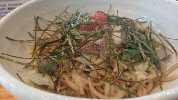 「炙りチーズ明太子あぶら麺」@つけ麺二代目いさおの写真