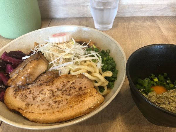 「【限定】塩油そば大盛り880円、玉とろろ100円」@らぁめん蓮華の写真