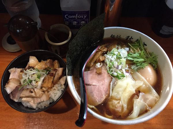 「特製醤油＋肉飯」@麺処 秋もとの写真