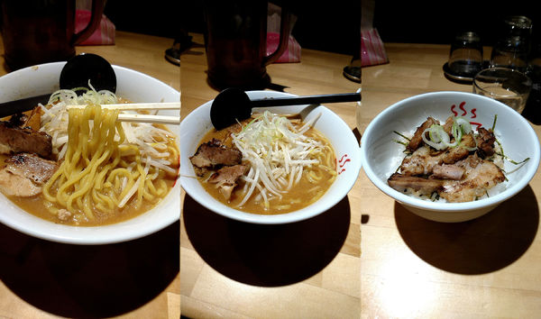 「『みそらーめん+肉めし(¥780+350)』…」@麺や 松の写真