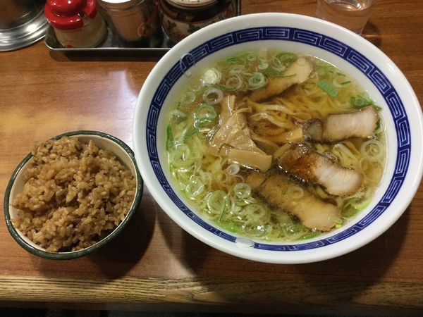 「ラーメン・基味+お得セットA(¥450+100)」@航海屋の写真