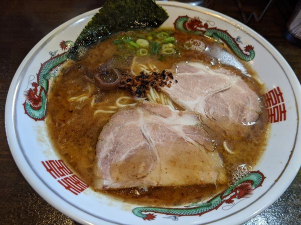 「熊本ラーメン　750円+替え玉　150円」@本格ラーメン 九州男児の写真