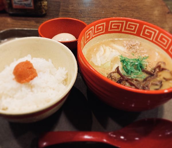 「味噌朝セット（固め￥710）」@東京じゃんがら ecute上野店の写真