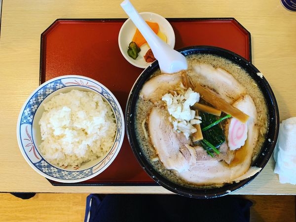 「チャーシュー麺 ライス」@大むら食堂の写真