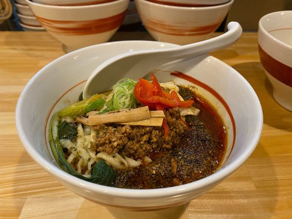 「手揉み味噌混ぜそば担担風」@川の先の上の写真