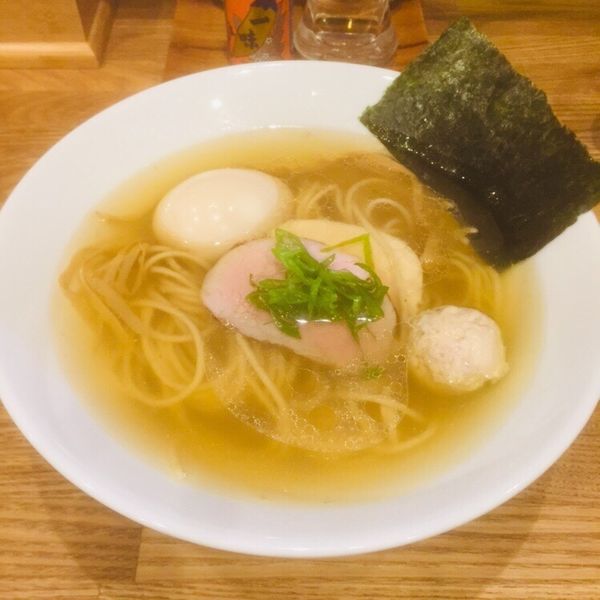 「地鶏 塩 半麺 780」@自家製麺 純の写真