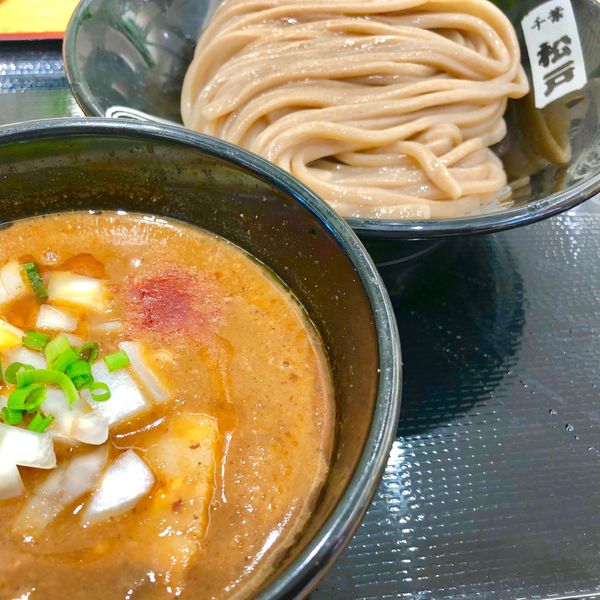 「甘海老濃厚つけ麺1000円心の味餃子2個300円」@松戸富田麺桜の写真
