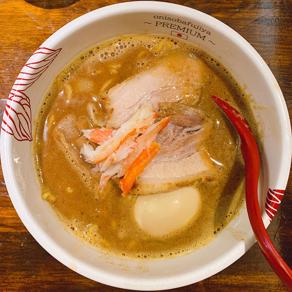 「蟹味噌らぁ麺＋味玉子」@onisobafujiya ～PREMIUM～の写真