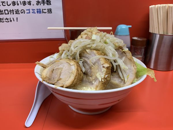 「ラーメン多め、やさいマシマシ、にんにく、あぶら」@ラーメン二郎 京都店の写真
