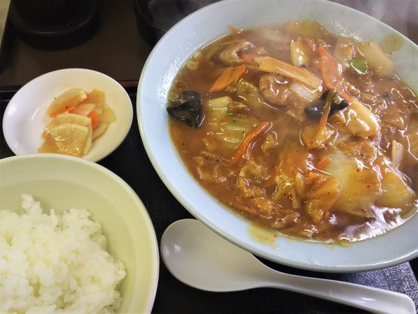 「日替わり Cセット(ピリ辛カントンメン+半ライス)¥710」@ほしの食堂の写真