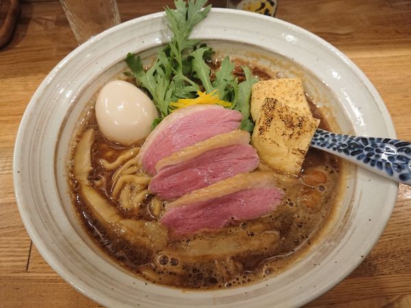 「味玉赤味噌そば 1050円＋八海山」@中華そば きなりの写真