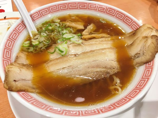 「中華そばプレミアム＋餃子＋ビール」@幸楽苑 大船渡店の写真