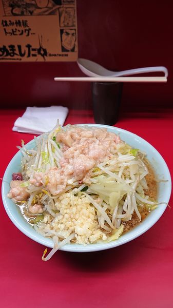 「小ラーメン  野菜  ニンニク  アブラ」@ラーメン二郎 中山駅前店の写真