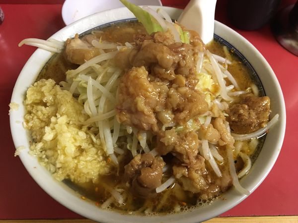 「小ラーメン つけ味 玉子 ニンニク アブラ」@ラーメン二郎 桜台駅前店の写真