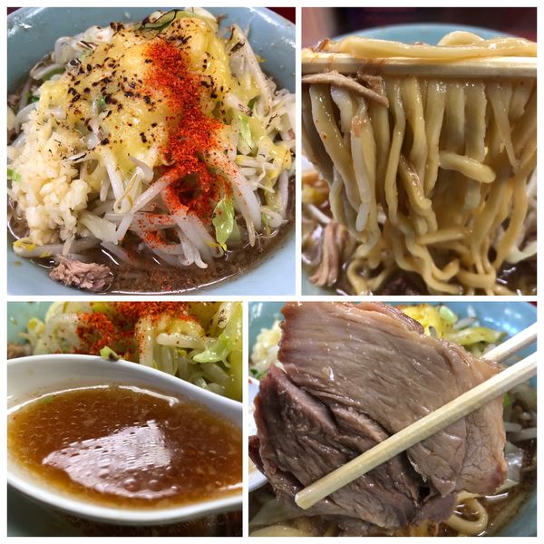 「小ラーメン 780円 豚2枚  麺半分 ニンニクバター」@ラーメン二郎 中山駅前店の写真