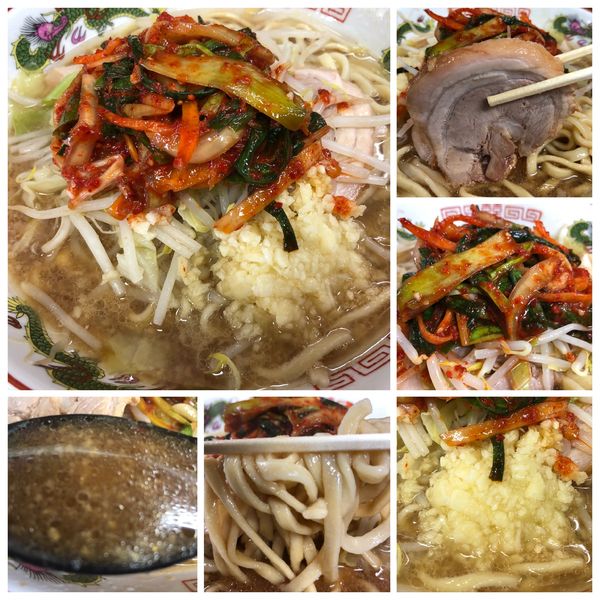 「小ラーメン 780円 豚2枚 麺半分 ワケネギキムチ100円」@ラーメン二郎 湘南藤沢店の写真