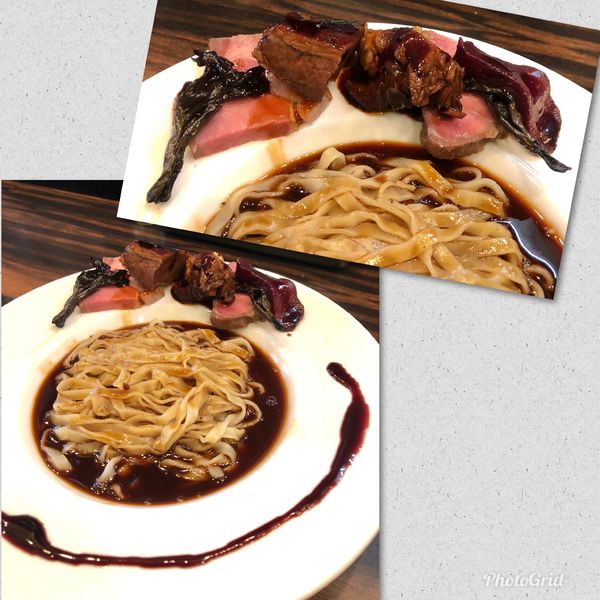 「ジュ・ド・マルカッサンと赤ポルト 2種の調理法で ¥1200」@稲荷屋の写真