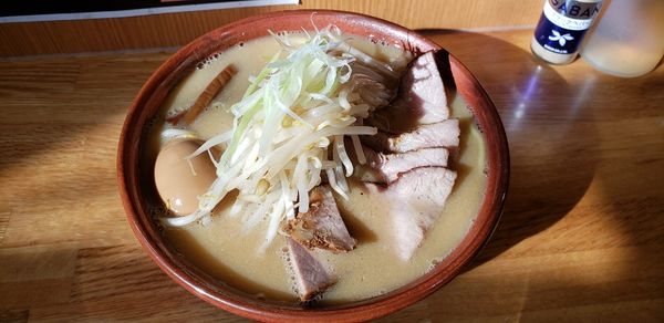 「ちゃーしゅー味噌ラーメン　味玉　モヤシ大盛　ライス」@味噌っ子 ふっくの写真
