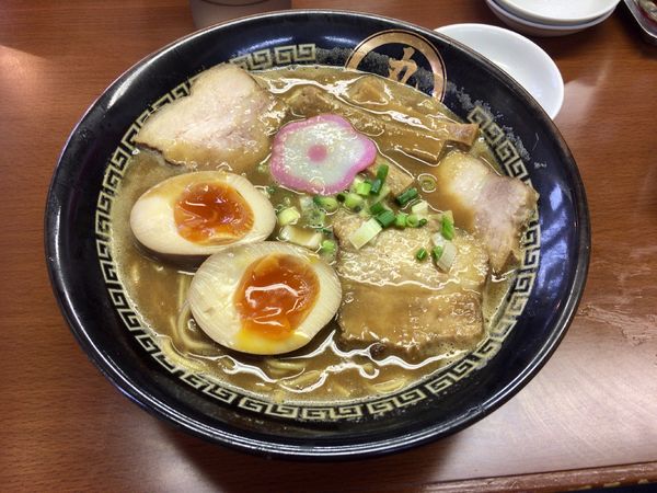 「濃厚中華そば 750円＋味玉(ポイントサービス)」@中華蕎麦 丸め 東久留米店の写真