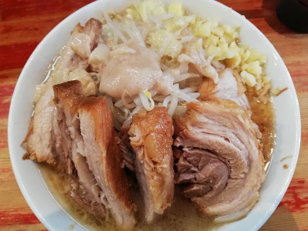 「小ラーメン豚入り」@ラーメン二郎 会津若松駅前店の写真