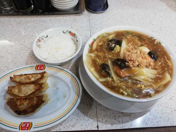 「五目あんかけラーメンセットB  968円」@餃子の王将 神田東口店の写真