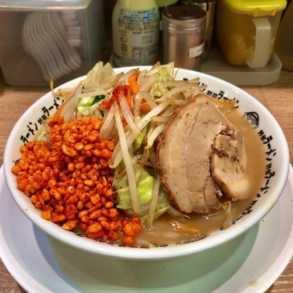 「‪豚骨野郎830円‬﻿ ‪※辛揚げセルフのせ‬﻿」@野郎ラーメン 三軒茶屋店の写真