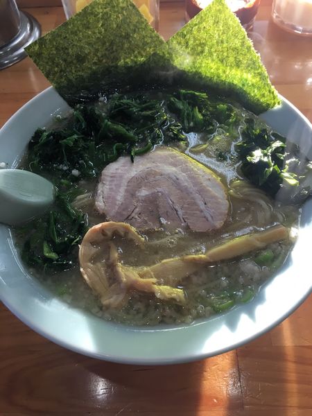 「ラーメン＋ほうれん草増」@ラーメンショップ 足利50号店の写真
