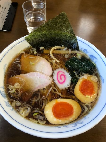 「味玉中華そば+ミニチャーシュー丼、餃子」@中華そば 葵の写真