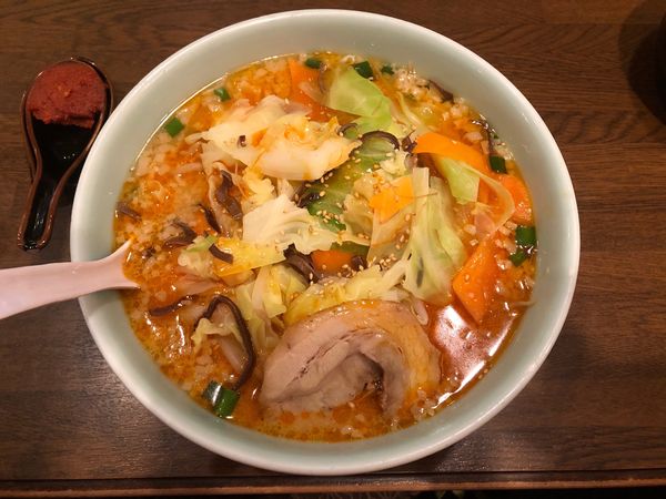 「チゲ味噌らーめん」@らーめん梵天 日光店の写真