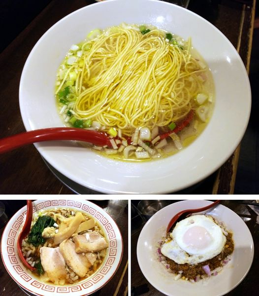 「キーマカレーまぜそば・豚清湯そば・トリュフ香る塩かけそば」@立ち呑み居酒屋 金町製麺の写真