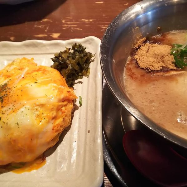 「小盛チャーライ定食 790円(カツオ節豚骨)」@らーめん 極 本店の写真