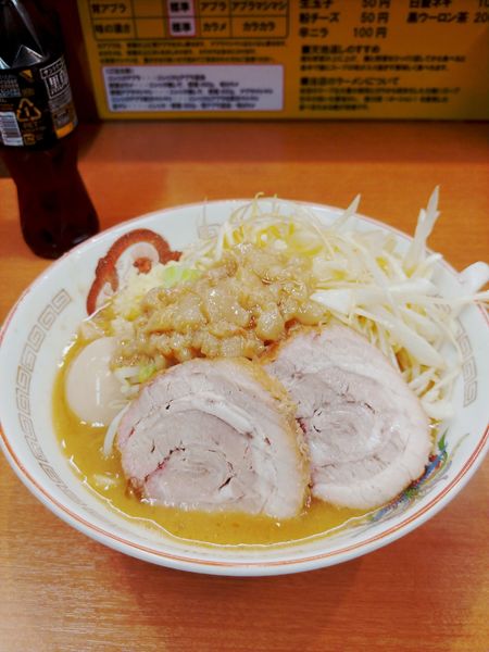 「ミニらーめん(味噌)+味玉+ネギ」@ラーメン豚山 大塚店の写真