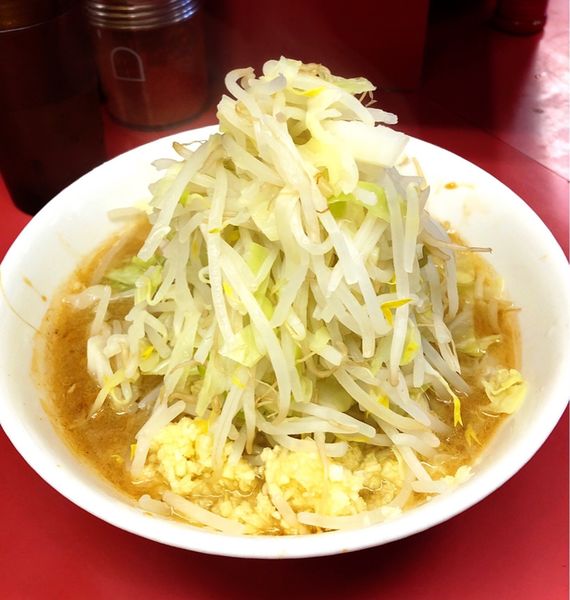 「少なめ(味ウスメ.ヤサイ.ニンニクマシ)」@ラーメン二郎 ひばりヶ丘駅前店の写真