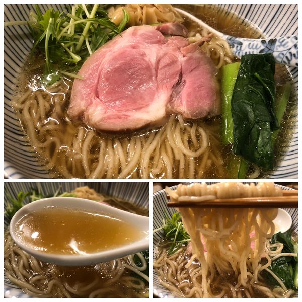 「白醤油そば 800円 鴨むね肉300円 ビール 550円」@中華そば きなりの写真