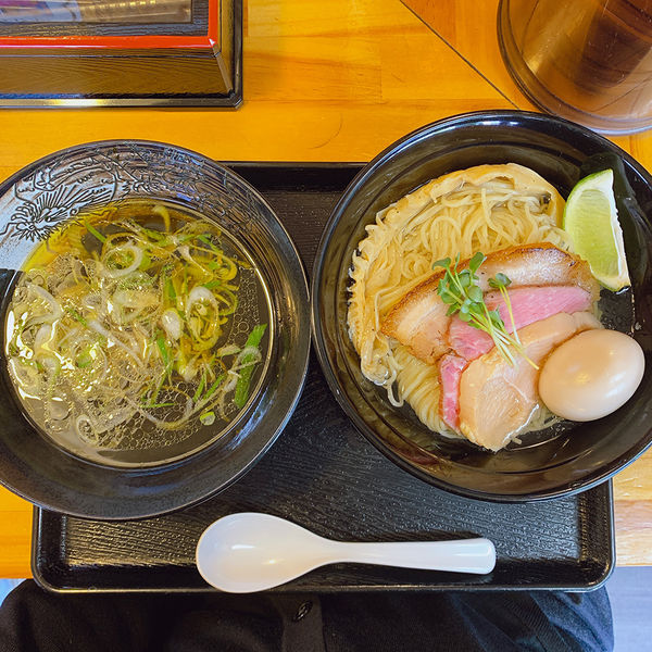 「昆布水の鶏醤油つけそば＋味玉」@麺屋 太陽の写真
