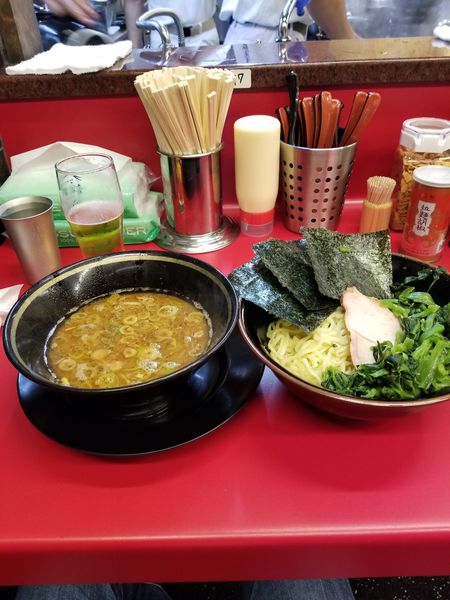 「つけ麺（並）＋青菜(小松菜・ほうれん草)」@柏 王道家の写真