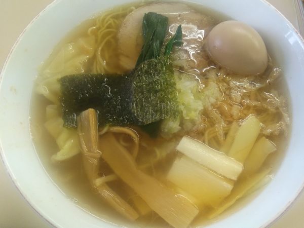 「富山ホワイト白えび塩ワンタンメン¥1100＋味玉（クーポン）」@支那そば 心麺の写真