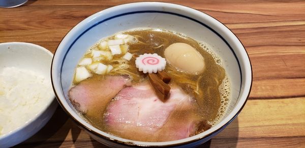 「味玉　いりこそば　 ごはん小」@中華そば 堀川の写真