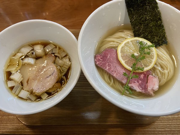 「昆布水醤油つけそば：900円」@アメノオトの写真