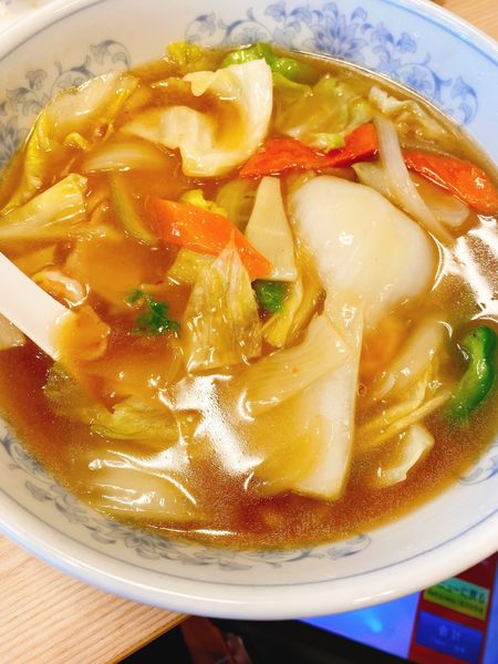 「あんかけラーメン　0.5玉」@ぎょうざの満洲 伊勢崎駅前店の写真