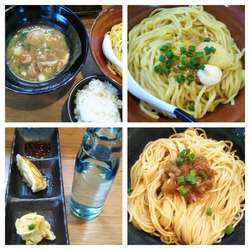 お任せ海老塩和えつけ麺セット+和え玉+ご飯