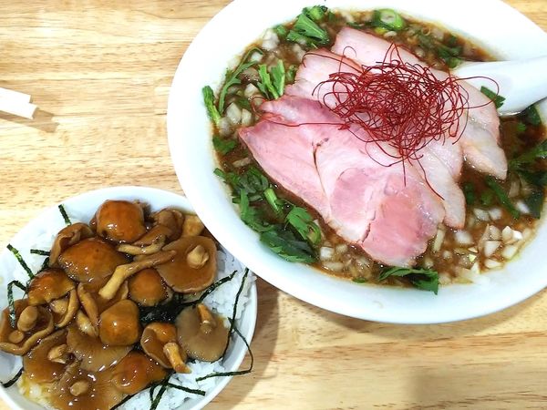 「【限定】渡蟹出汁の味噌そば（なめこご飯セット）　1000円」@中華そば You Leeの写真