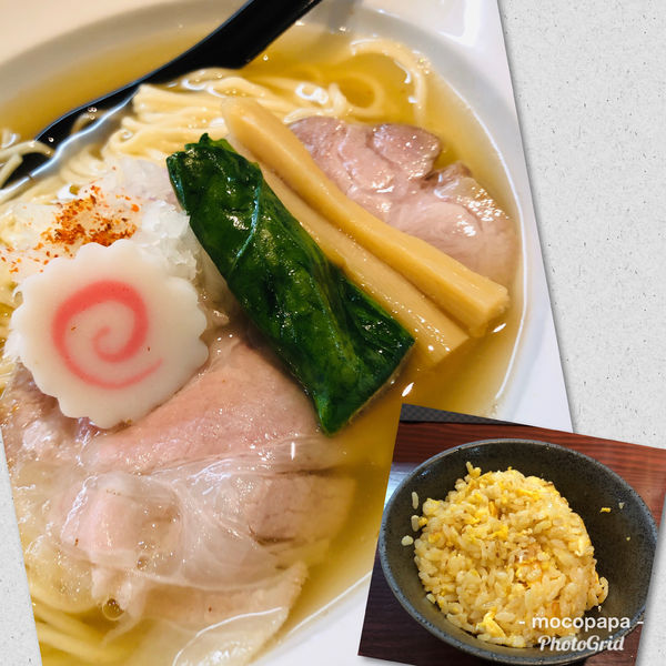 「塩らーめん＋半チャーハンセット　1000円」@らーめん 惠本将裕の写真